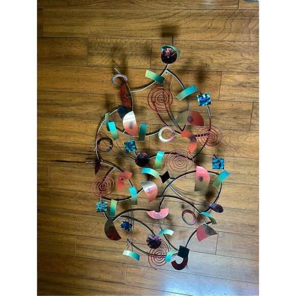 Metal abstract colorful wall art c jere style - Picture 1 of 5